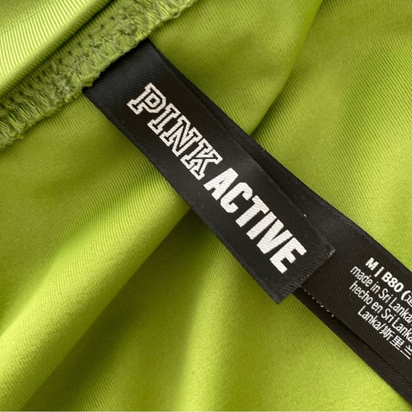 PINK Victoria's Secret Lime Green Bikini One Shoulder High Waisted Size M - Picture 7 of 8